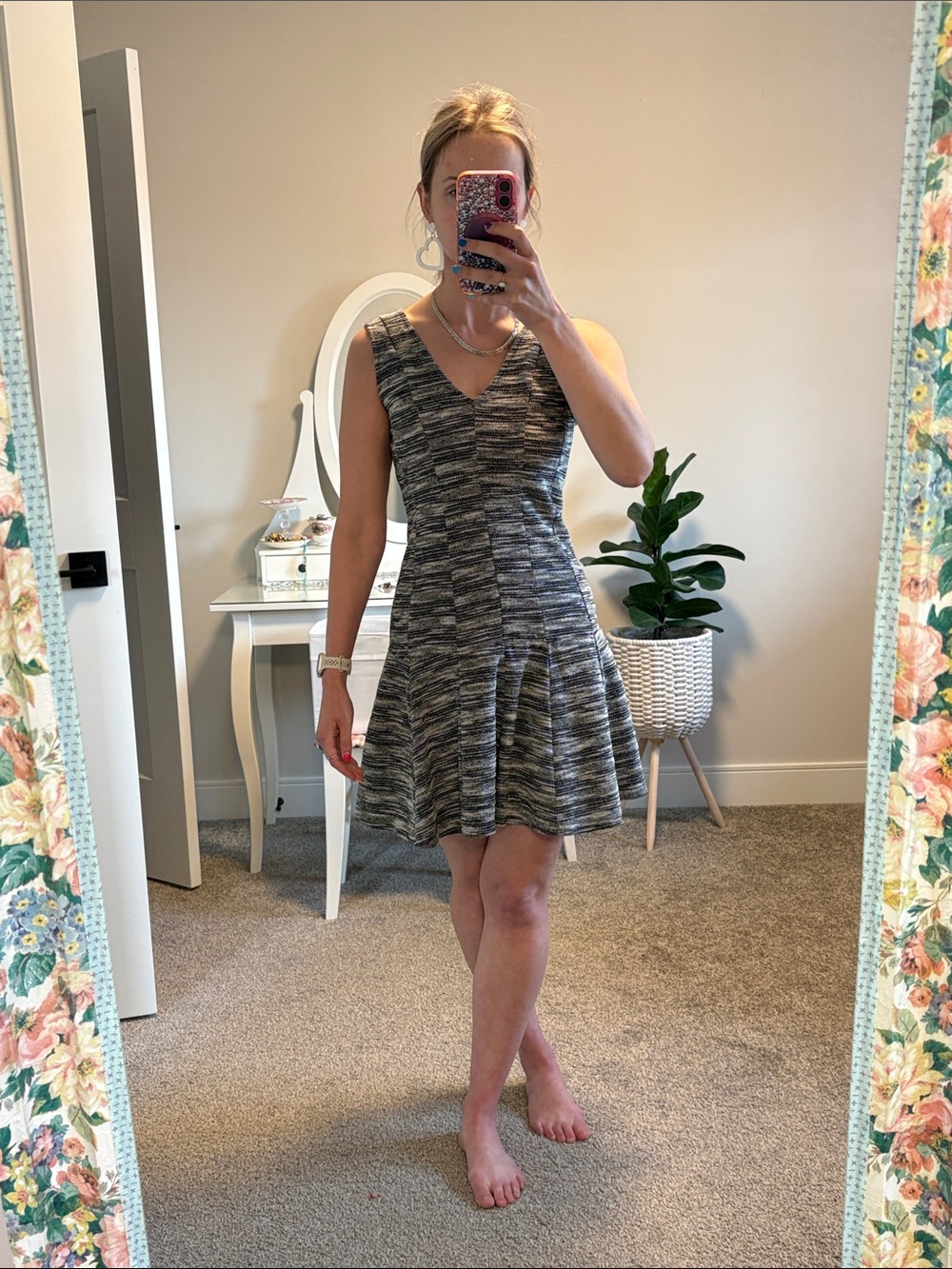 Marled Tweed Fit-and-Flare Mini Dress from Banana Republic